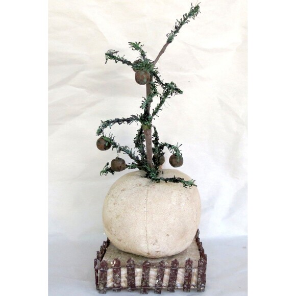 Unbranded Primitive Snowman w/Christmas Tree On Head Extra Long Nose - Picture 3 of 5